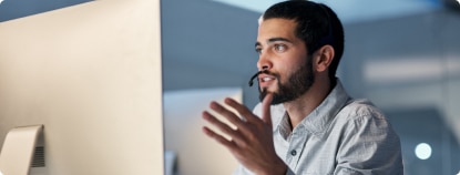 Person working in a sales office